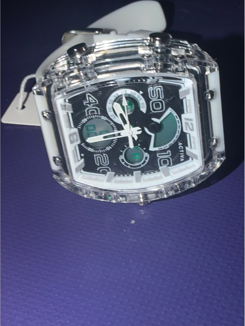 ACTIVA by INVICTA Men's New With Tags Chronograph Watch with White Silicone Band